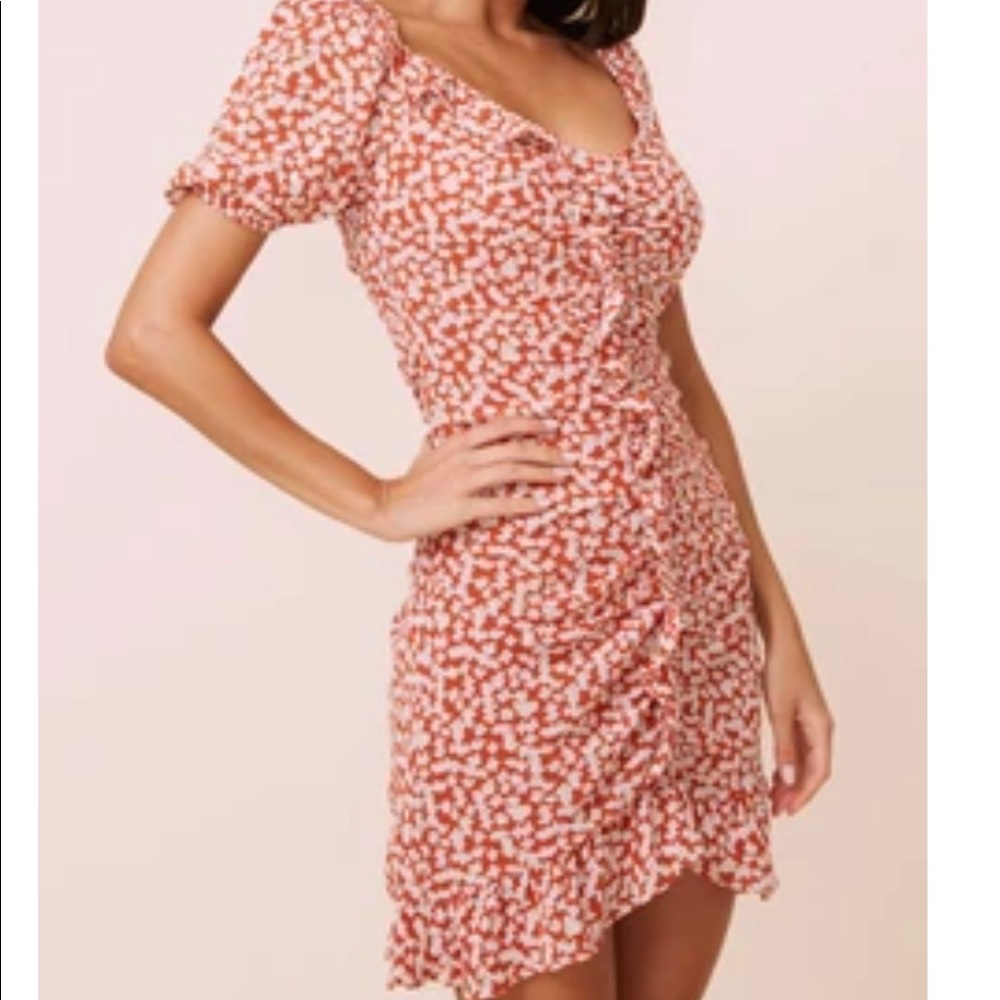 ASTR the label SHIRRED RUFFLE MINI DRESS